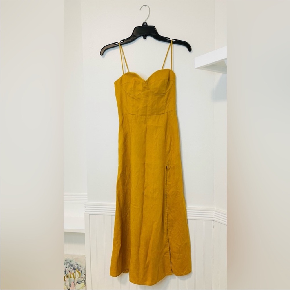 Reformation size 0 Spaghetti Strap Mustard Midi Dress